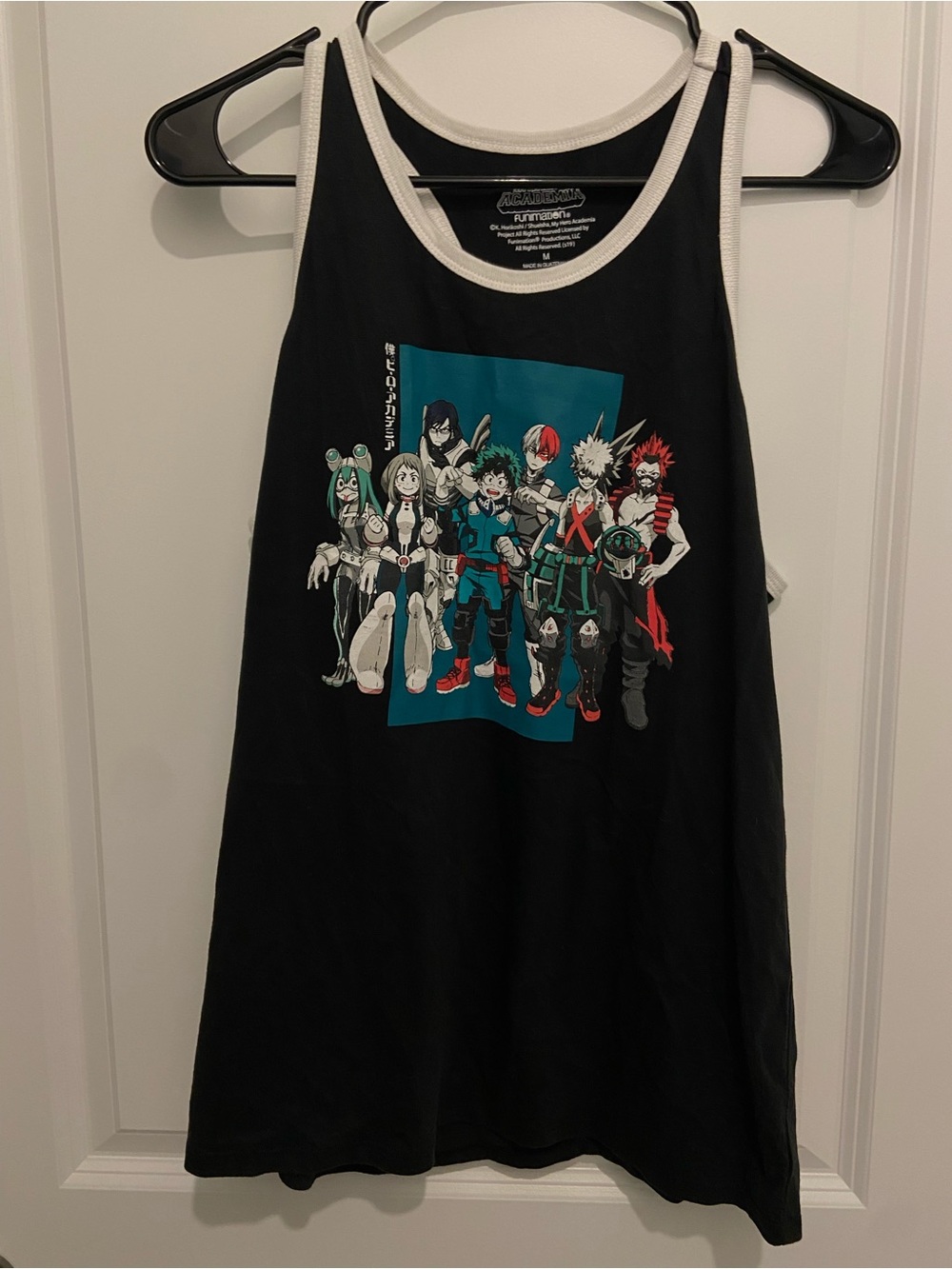 Hot Topic Black Tank Top with Multicolor My Hero Academia Graphic